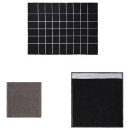 Berkfield Home 12 Piece Towel Set Black Cotton