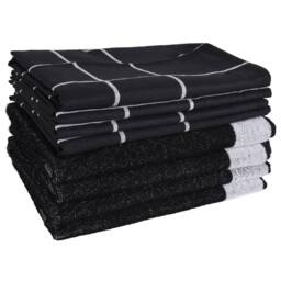 Berkfield Home 12 Piece Towel Set Black Cotton - thumbnail 4