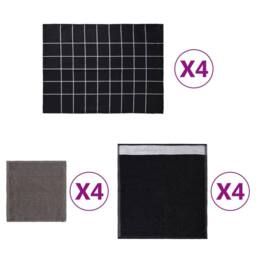 Berkfield Home 12 Piece Towel Set Black Cotton - thumbnail 2