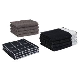 Berkfield Home 12 Piece Towel Set Black Cotton - thumbnail 3