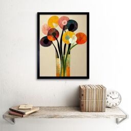 "Artery8 Wall Art Print Spring Flowers Floral Bouquet Abstract Vase Boho Art Framed - Size: W12"" x H16""" - thumbnail 2