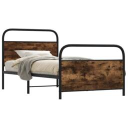 Berkfield Home Bed Frame Without Mattress 107x203 cm Smoked Oak Engineered Wood in Brown - thumbnail 2