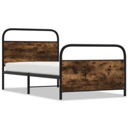 Berkfield Home Bed Frame Without Mattress 107x203 cm Smoked Oak Engineered Wood in Brown - thumbnail 1