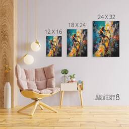 "Artery8 Mountain Cliff Rock Climber Colourful Canvas Wall Art Print - Size: W24"" x H32""" - thumbnail 4