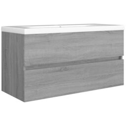 Berkfield Home Sink Cabinet Grey Sonoma 90x38.5x45 cm Engineered Wood - thumbnail 5