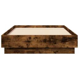 Berkfield Home Bed Frame Frame with LED Lights Smoked Oak 75x190 cm Small Single in Brown - thumbnail 6