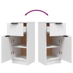 Berkfield Home Sideboard White 30x30x70 cm Engineered Wood - Size: 30 x 30 x 70 cm - thumbnail 9