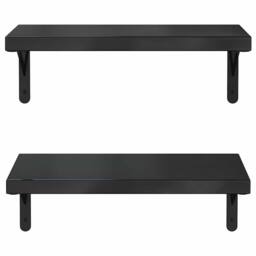 Berkfield Home Wall Shelves 2 pcs 50x23.5 cm Black Stainless Steel - thumbnail 5