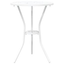 Berkfield Home White 3-Piece Garden Bistro Set - White Cast Aluminum - thumbnail 5