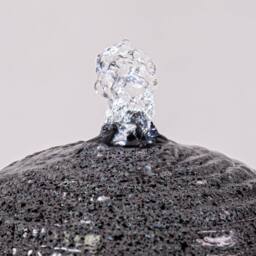 Primrose 'Padova' Polyresin Ripple Effect Sphere Water Feature with Lights 41cm in Dark Grey - thumbnail 3