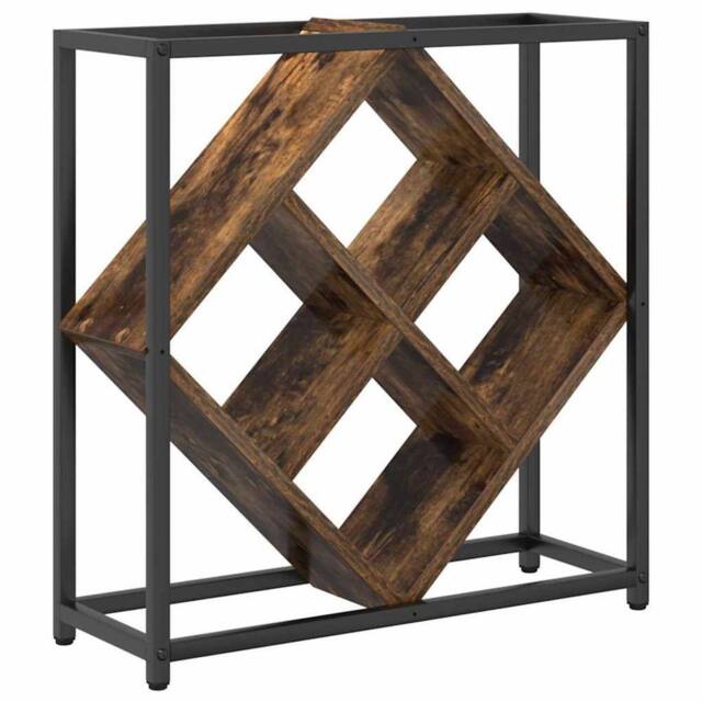 Berkfield Home Wine Rack Smoked Oak 51x18x52, 5 cm Engineered Wood in Brown - image 1