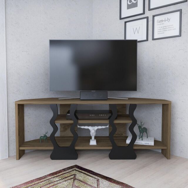 Decorotika Firal Corner TV Stand TV Unit for TVs up to 45 inch in Walnut - image 1