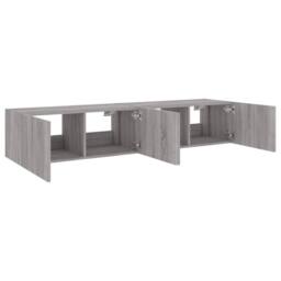 Berkfield Home TV Wall Cabinets with LED Lights 2 pcs Grey Sonoma 80x35x31 cm - Size: 80 x 35 x 31 cm - thumbnail 8