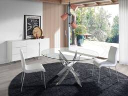 Angel Cerda White Lacquered MDF Sideboard with Chrome-Plated Legs - thumbnail 4
