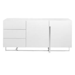 Angel Cerda White Lacquered MDF Sideboard with Chrome-Plated Legs - thumbnail 2