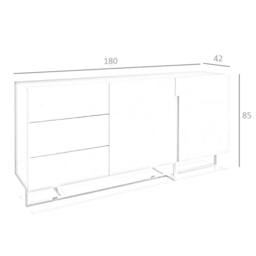 Angel Cerda White Lacquered MDF Sideboard with Chrome-Plated Legs - thumbnail 8
