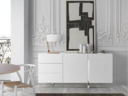 Angel Cerda White Lacquered MDF Sideboard with Chrome-Plated Legs - thumbnail 6