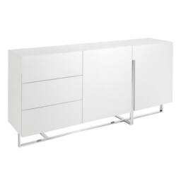 Angel Cerda White Lacquered MDF Sideboard with Chrome-Plated Legs - thumbnail 1