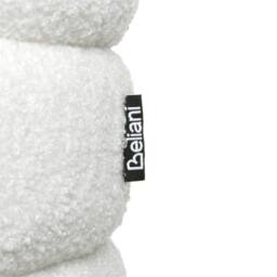 Wyld and Coco Pouffe Off-White Boucle with Pine Legs in White - thumbnail 7