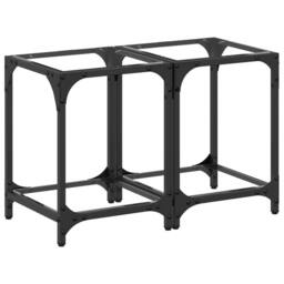 Berkfield Home Coffee Tables with Transparent Glass Top 2 pcs 30x30x40 cm Steel - Size: 30 x 30 x 40 cm - thumbnail 1