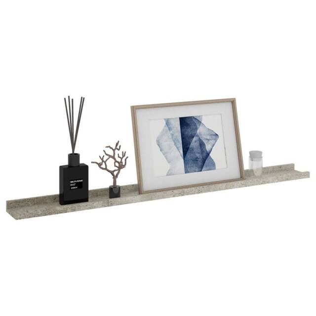 Berkfield Home Wall Shelves 2 pcs Concrete Grey 100x9x3 cm - Size: 100 x 9 x 3 cm - image 1