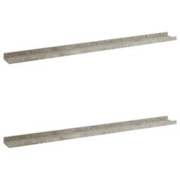 Berkfield Home Wall Shelves 2 pcs Concrete Grey 100x9x3 cm - Size: 100 x 9 x 3 cm - thumbnail 3