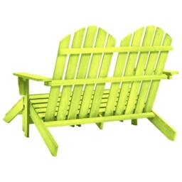 Berkfield Home 2-Seater Garden Adirondack Chair&Ottoman Fir Wood Green - thumbnail 4
