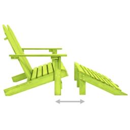 Berkfield Home 2-Seater Garden Adirondack Chair&Ottoman Fir Wood Green - thumbnail 5