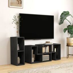 EONLION Black Wood Grain TV Stand with Storage Shelves Homcom (3555) Business - Size: 100 cm