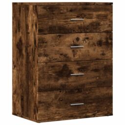 Berkfield Home Sideboards 2 pcs Smoked Oak 60x39x80 cm Engineered Wood in Brown - Size: 60 x 39 x 80 cm - thumbnail 4