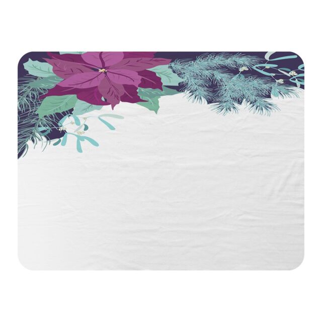 Benjamin Tate Design Purple & Blue Flowers Blanket in Natural - Size: 120 cm x 150 cm - image 1