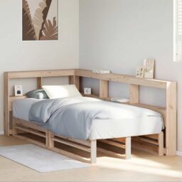 Berkfield Home Bookcase Bed without Mattress 90x190cm Solid Wood Pine in Brown - Size: 90x190 cm - thumbnail 4