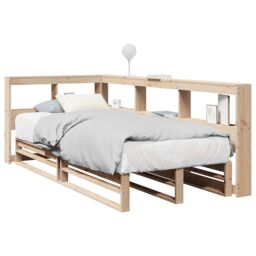 Berkfield Home Bookcase Bed without Mattress 90x190cm Solid Wood Pine in Brown - Size: 90x190 cm - thumbnail 1