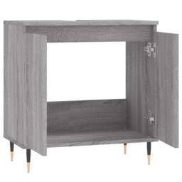 Berkfield Home Bathroom Cabinet Grey Sonoma 58x33x60 cm Engineered Wood - Size: 58 x 33 x 60 cm - thumbnail 5