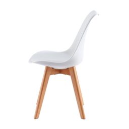 MCC Direct Set of 6 Dining Chairs with Solid Wooden Legs & Seat Cushions Eva in White - thumbnail 4