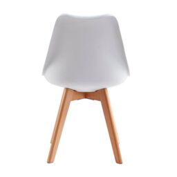 MCC Direct Set of 6 Dining Chairs with Solid Wooden Legs & Seat Cushions Eva in White - thumbnail 5