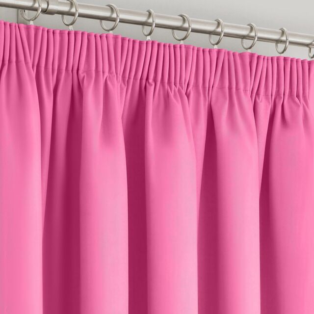 Velosso Manhattan Pencil Pleat Blackout Curtains in Fuchsia - Size: 228 cm width x 228 cm drop