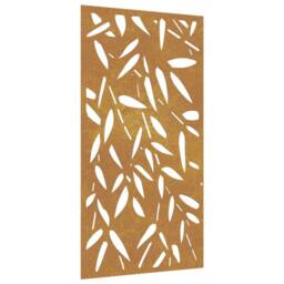 Berkfield Home Garden Wall Decoration 105x55 cm Corten Steel Bamboo Leaf Design in Brown