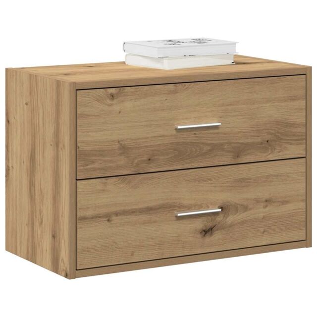 Berkfield Home Cabinet with 2 Drawers Artisan Oak 60x31x40 cm Engineered Wood in Brown - Size: 60 x 31 x 40 cm - image 1