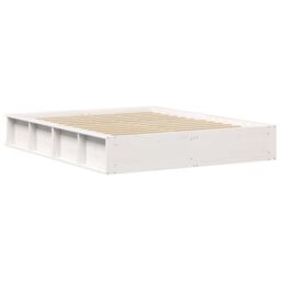 Berkfield Home Bed Frame with Lift-Up Storage in White, 160 x 200 cm, Solid Pine in White - Size: 160 x 200 cm - thumbnail 7