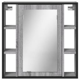 Berkfield Home Sturdy Bathroom Mirror Cabinet Grey Sonoma 60x16x60 cm Engineered Wood - Size: 60 x 16 x 60 cm - thumbnail 5
