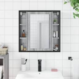 Berkfield Home Sturdy Bathroom Mirror Cabinet Grey Sonoma 60x16x60 cm Engineered Wood - Size: 60 x 16 x 60 cm
