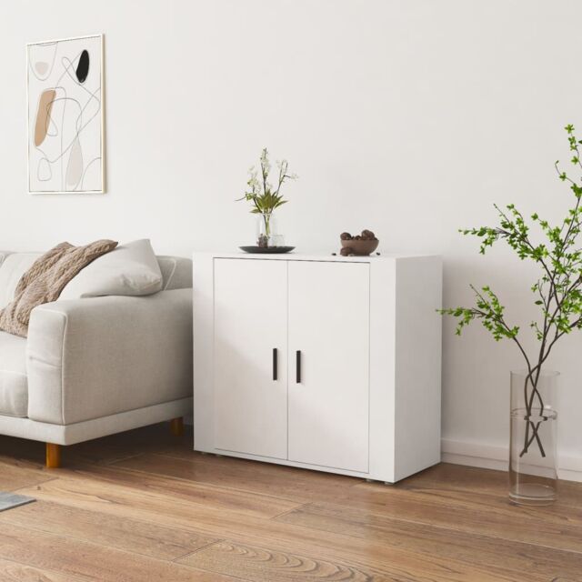 Berkfield Home Sideboard White 80x33x70 cm Engineered Wood - Size: 80 x 33 x 70 cm - image 1