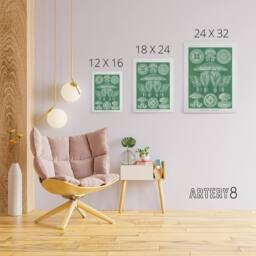 "Artery8 Discomedusae Jellyfish Species Haeckel Botanical Canvas Wall Art in Green - Size: W18"" x H24""" - thumbnail 4