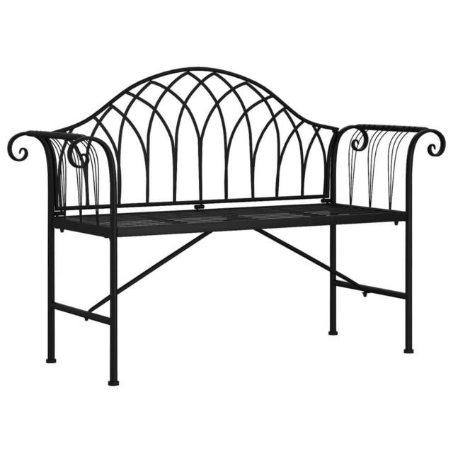 Berkfield Home 2-Seater Garden Bench 128 cm Black Steel - image 1
