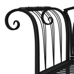 Berkfield Home 2-Seater Garden Bench 128 cm Black Steel - thumbnail 5