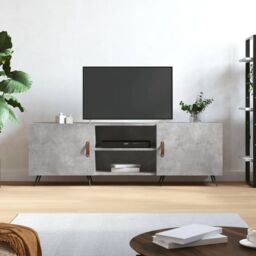 Berkfield Home TV Cabinet Concrete Grey 150x30x50 cm Engineered Wood - Size: 150 x 30 x 50 cm