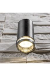 CGC Lighting 'Jennifer' Black Outdoor Single Spot Cylinder GU10 Wall Light - thumbnail 3