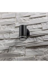 CGC Lighting 'Jennifer' Black Outdoor Single Spot Cylinder GU10 Wall Light - thumbnail 5