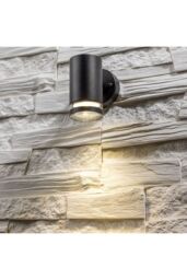 CGC Lighting 'Jennifer' Black Outdoor Single Spot Cylinder GU10 Wall Light - thumbnail 4